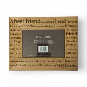 Laser Art Picture Photo Frame Wooden Etched  BEST FRIENDS